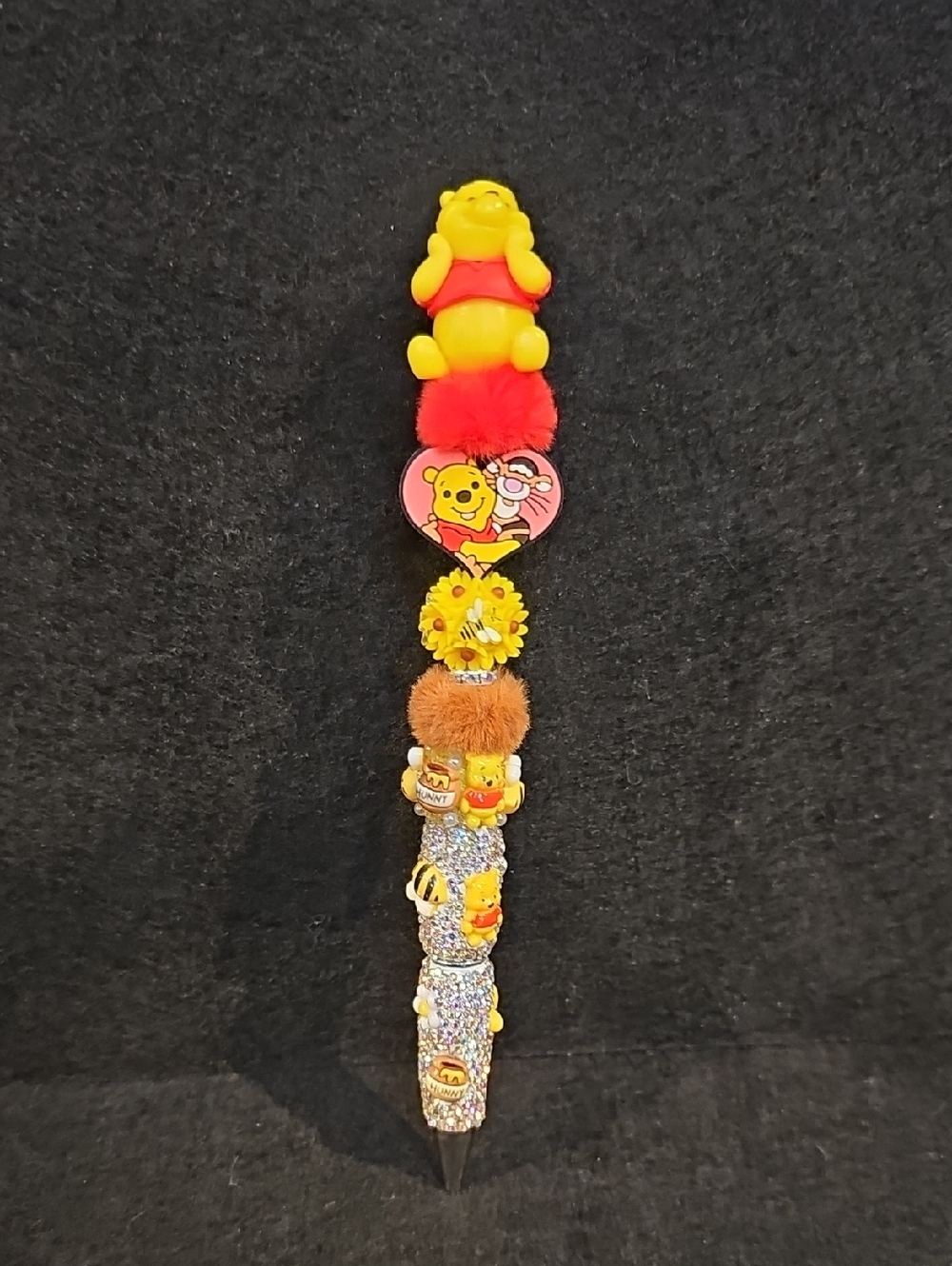 Whimsical Honey Bear Rhinestone Beaded Statement Pen